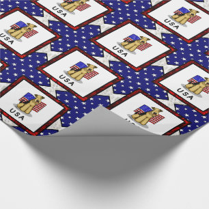 Papel De Presente USA American Flag Airedale Terrier Dog - Cute
