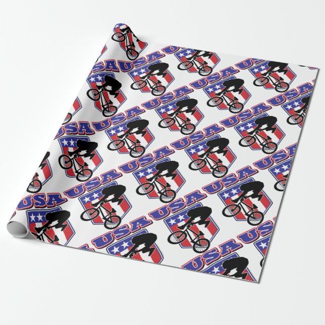 Papel De Presente USA-BMX Biker (Desenrolado)