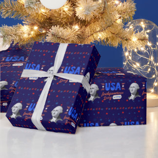 Papel De Presente USA Independence Day deep blue