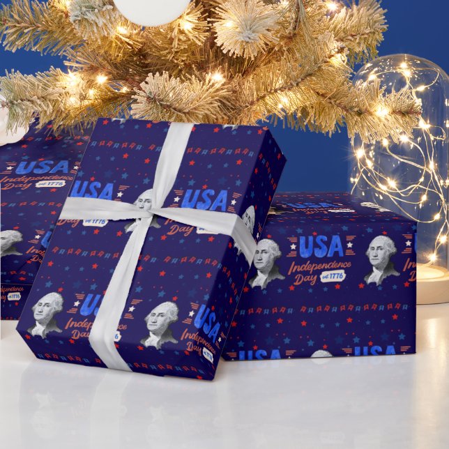 Papel De Presente USA Independence Day deep blue (Feriados)