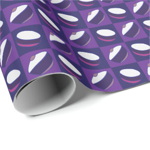 Papel De Presente Utensílio de Cozinha Azul Roxo