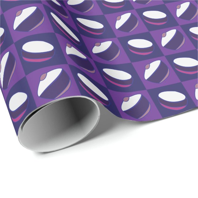 Papel De Presente Utensílio de Cozinha Azul Roxo (Ponta do rolo)