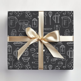 Papel De Presente Utensílios de Cozinha Minimalista Moderna