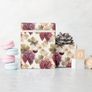 Papel De Presente Uvas e vinho tinto 2 -