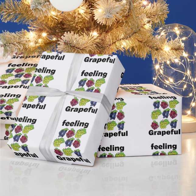 Papel De Presente Uvas Fruta Sentimento Grato Piada Engraçada (Feriados)