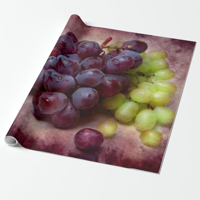 Papel De Presente Uvas Vermelhas E Verdes (Desenrolado)
