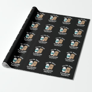 Papel De Presente Vá Assar Alguém Feliz Piada de Assar Dark BG