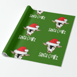 Papel De Presente Vaca da fazenda engraçada de Cowz do papai noel
