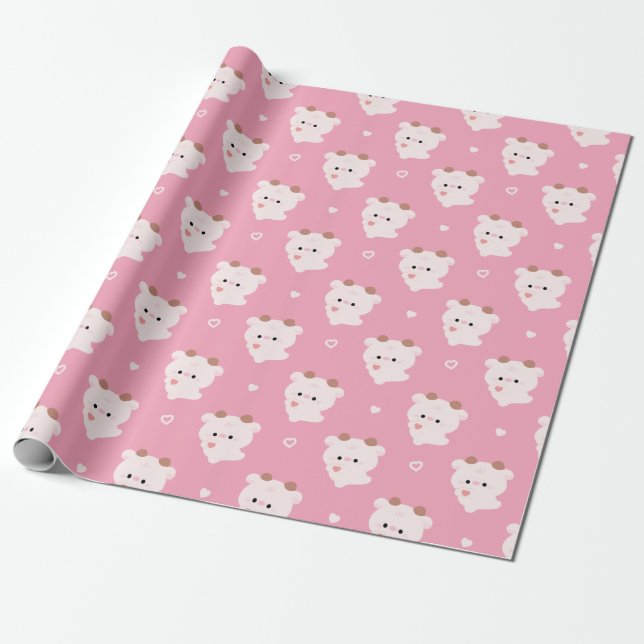 Papel De Presente Vaca de Amor Fofo (Desenrolado)