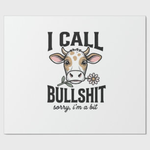 Papel De Presente Vaca Engraçada Eu Chamo Camisa Vintage Design_1