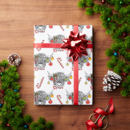 Papel De Presente Vaca Engraçada nas Terras do Natal