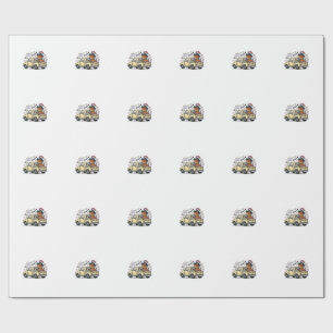 Papel De Presente Vaca Patriótica 4 de Julho Design de Caminhão Veto
