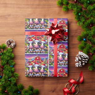 Papel De Presente Vacas Do País No Natal Da Fazenda