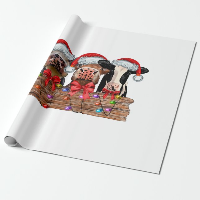 Papel De Presente Vacas Natal (Desenrolado)