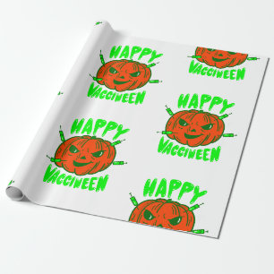 Papel De Presente vacina contra o covid halloween vacina abóbora va