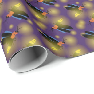 Papel De Presente Vaga-lume gráficos no roxo