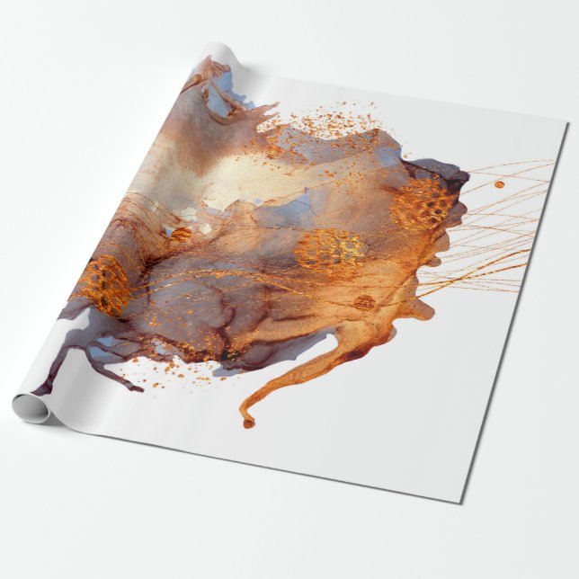 Papel De Presente Vale do Splash. Luxo natural. Arte Real Oriental (Desenrolado)