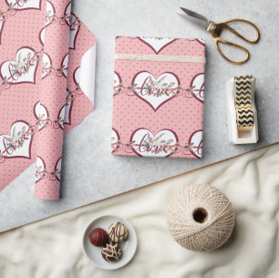 Papel De Presente Valentine de seta floral