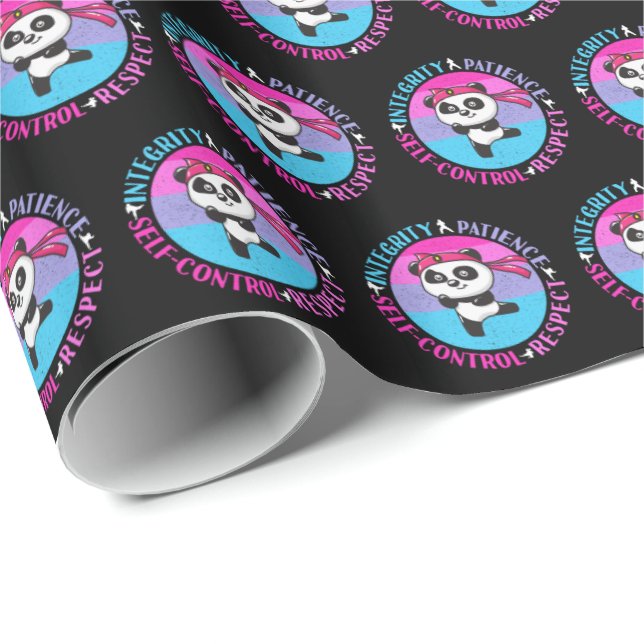 Papel De Presente Valores de Artes Marciais - Mindset Girly Karate (Ponta do rolo)