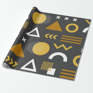 Papel De Presente Valores geométricos, design de padrão uniforme. 