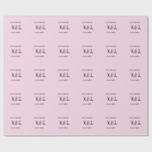 Papel De Presente Vamos brindar ao nome do noivado letra rosa