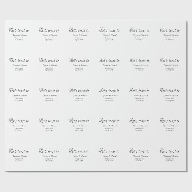 Papel De Presente Vamos brindar para nome da data da festa de noivad (Aberto)