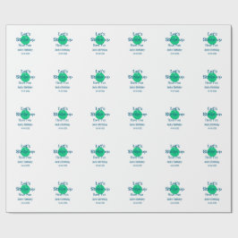 Papel De Presente Vamos começar a divertir-nos bola verde nome de an