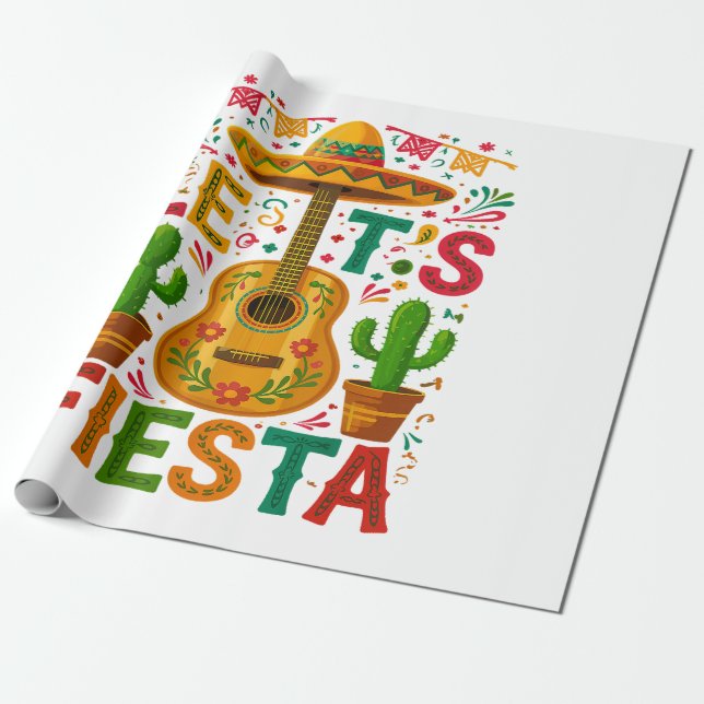 Papel De Presente Vamos Festejar Fiesta Cinco De Mayo (Desenrolado)