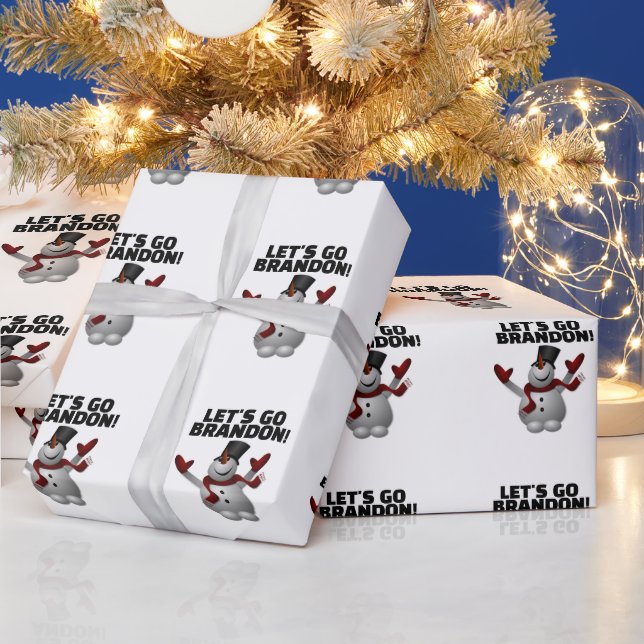 PAPEL DE PRESENTE VAMOS GO BRANDON CHRISTMAS SNOWMAN (Feriados)
