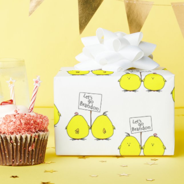 Papel De Presente Vamos Go Brandon Pintinhos com presentes (Festa de aniversário)