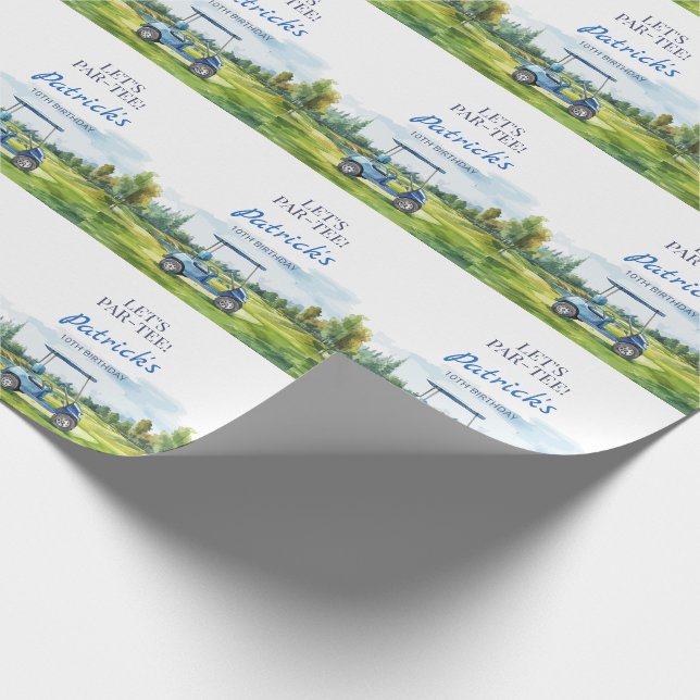 Papel De Presente Vamos Par-Tee Golfe Aniversário de Qualquer Idade (Ponta)