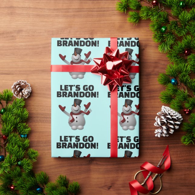 PAPEL DE PRESENTE VAMOS VÁ BRANDON CHRISTMAS SNOWMAN WRAPPER (Presente de Natal)