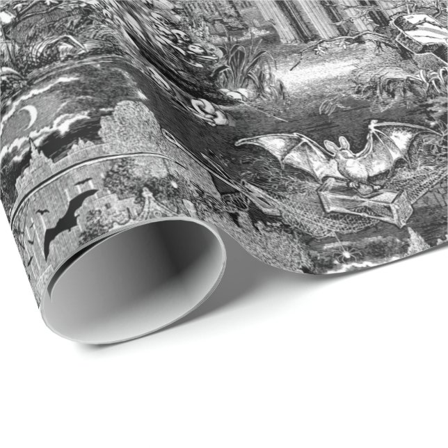 Papel De Presente Vampiro do Castelo Dracula, vitoriano gótico crist (Ponta do rolo)