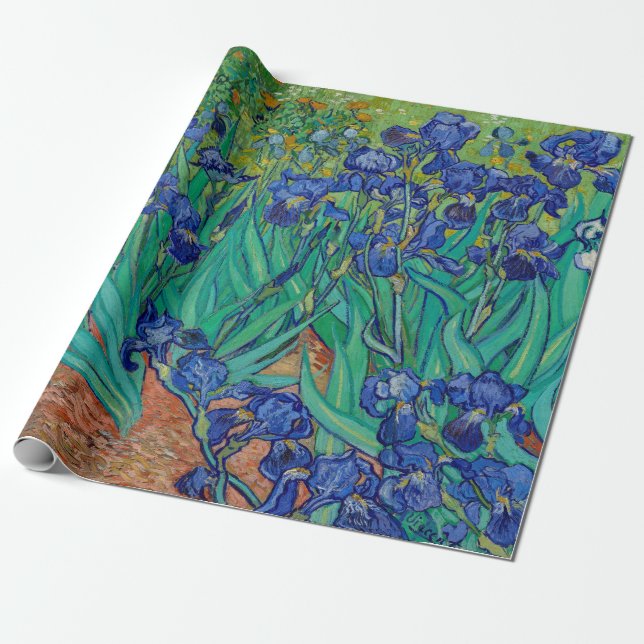 Papel De Presente Van Gogh Irises Floral Painting (Desenrolado)
