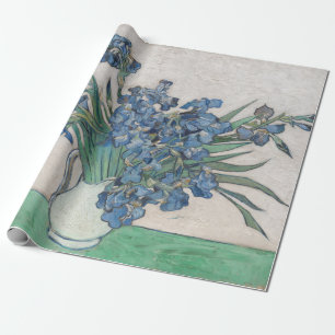 Papel De Presente Van Gogh Purple Irises Vase Floral Painting
