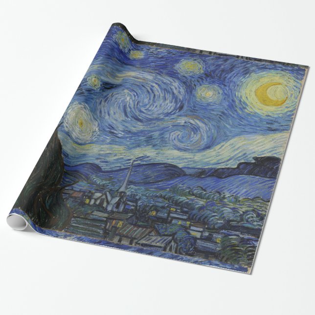Papel De Presente Van Gogh Starry Night (Desenrolado)