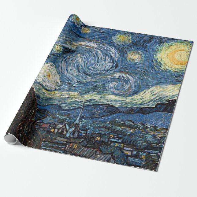 Papel De Presente Van Gogh Starry Night (Desenrolado)