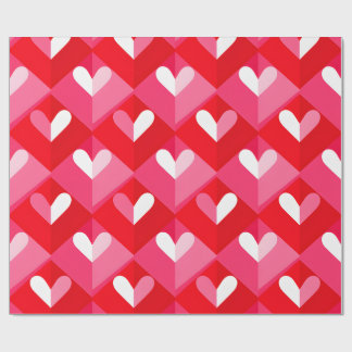 Papel De Presente Vantage Red and White Valentine Wrapping Paper