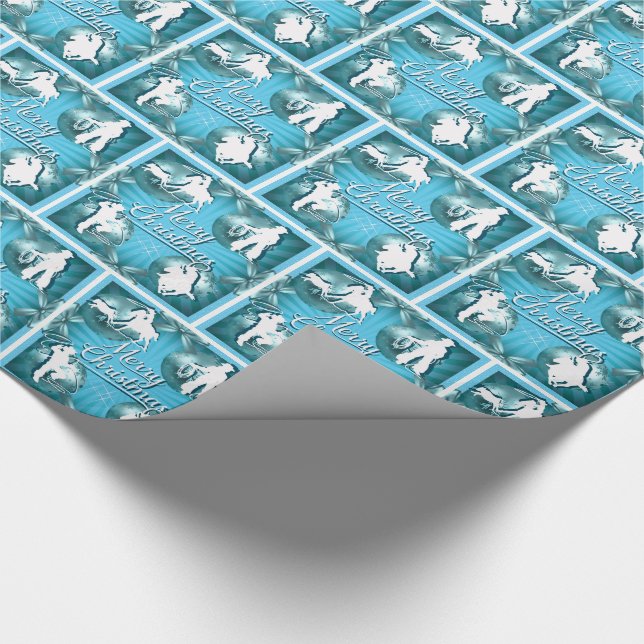 Papel De Presente Vaqueira Ocidental Roping Christmas Gift Wrap (Ponta)