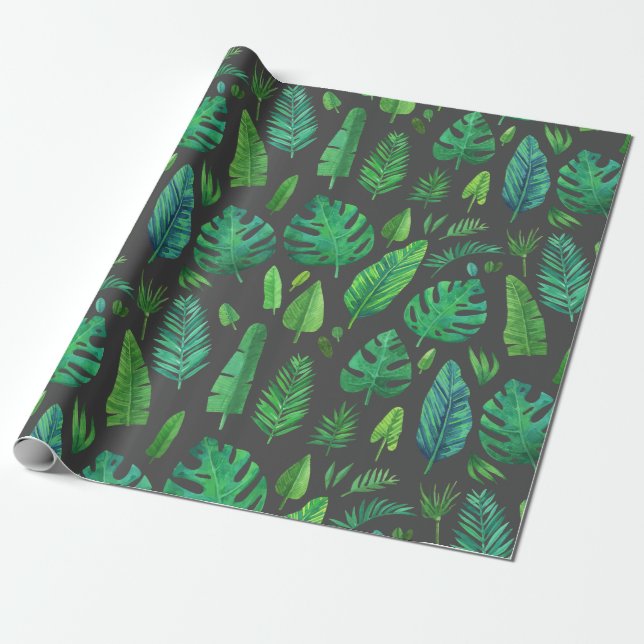 Papel De Presente Várias folhas tropicais (Desenrolado)