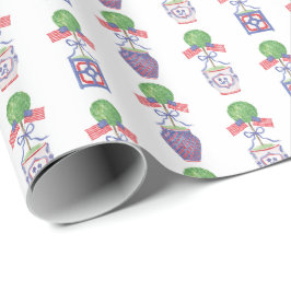 Papel De Presente Variável de Sinalizador Patriótico Americano de Aq