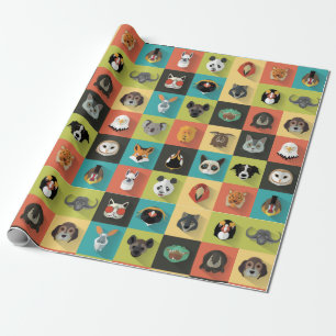 Papel De Presente Vários Animais Decorativos