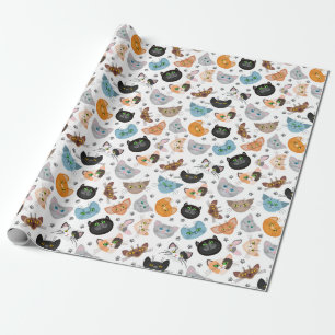 Papel De Presente Vários rostos de gatos