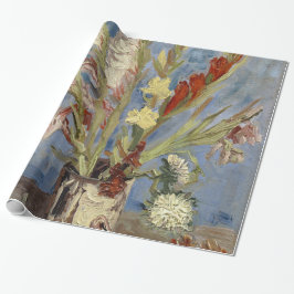 Papel De Presente Vaso com tipos de flor e os ásteres chineses por