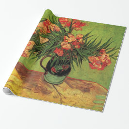 Papel De Presente Vaso salva-vidas com Oleanders e Livros