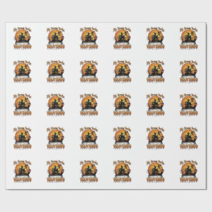 Papel De Presente Vassoura Quebrada Garçonete Halloween Bruxa Casa A