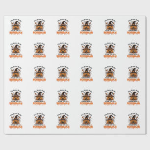 Papel De Presente Vassoura Quebrou Agora Sou Capataz Halloween Abóbo
