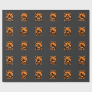 Papel De Presente Vassoura Quebrou Halloween Bruxa Motocicleta Morce
