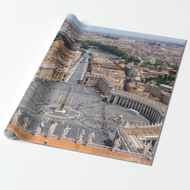 Papel De Presente Vaticano, Itália: Ruas. Vista aérea de Peter Squar (Desenrolado)
