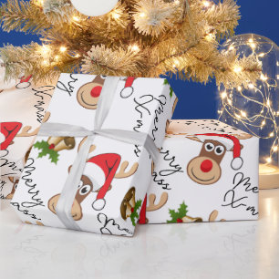 Papel De Presente veado de Natal
